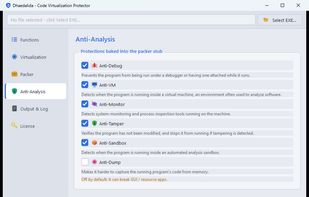 Anti-analysis options