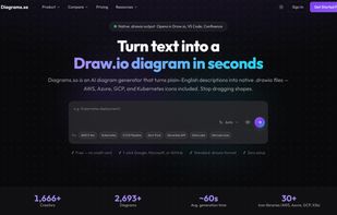Turn plain-English descriptions into editable draw.io diagrams.