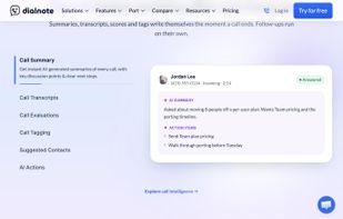 AI-generated call summary and action items after a call