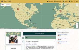 User profile with a custom map of the places the user has been.
