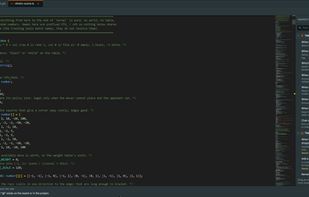 The TypeScript script editor with its snippets sidebar, here scripting the rules of Othello.