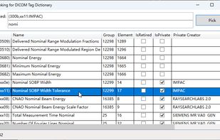 DICOM tag dictionary lookup