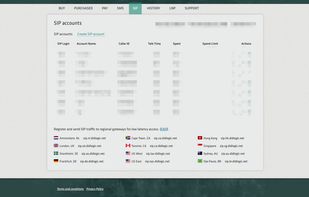 Create and configure a SIP account for voice services.