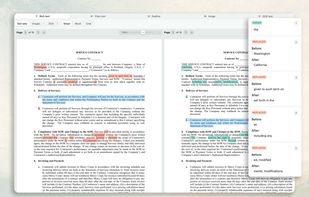 Side-by-side DOCX and PDF comparison