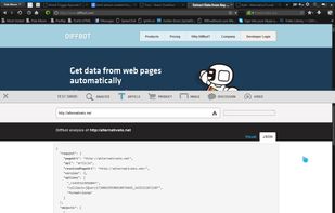 Simple article JSON extraction on http://alternativeto.net
