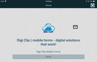 DIGI CLIP home page. Access to froms and report incidents, hazards and quality non-conformances.