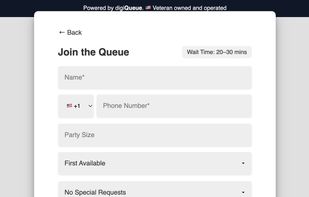 join queue for restaurant mode for customer view