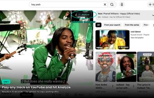 Play any track and click analyze