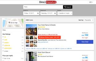 DirectHotels.com screenshot 1