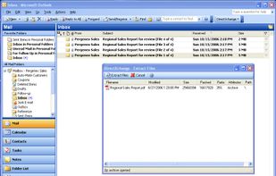 DirectXchange Extract Window

This shows the Outlook Inbox and the integrated extract window.