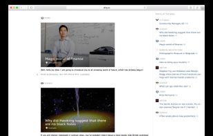 Feed with articles, posts, embedded pics and videos