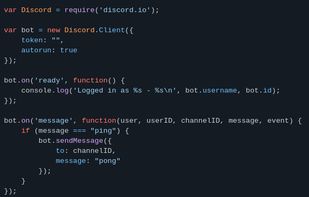 Example bot with ping-pong command.