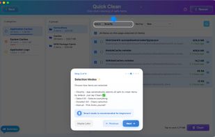 Guide for smart selection feature