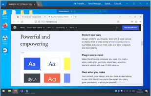 Connected to remote desktop