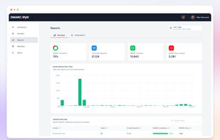 DMARCeye Reports tab - email volume over time