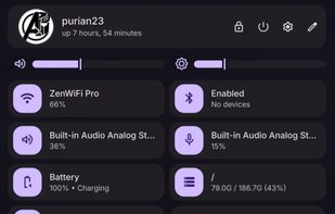 Control Center
Fully configurable system settings and quick toggles.