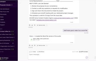 Draft new documents in chat and export them instantly as Word files