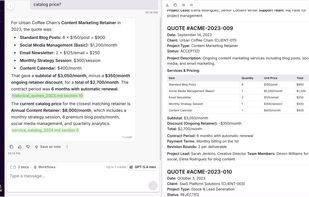 Ask questions across your documents and get answers with clickable source citations, shown side by side with the original file.