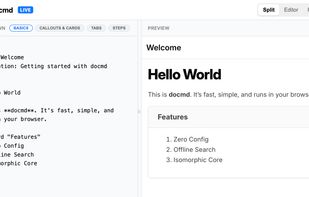 docmd live editor
