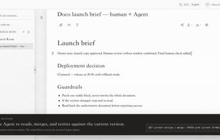 Conflict-safe writes: stale agent edits are rejected so the caller re-reads before updating.