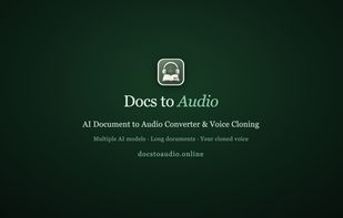 DocsToAudio overview — AI document-to-audio conversion and voice cloning.