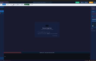 Start up screen with default template in dark theme