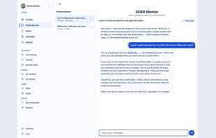 DOER Mentor giving a concrete next step for earning from your skills.
