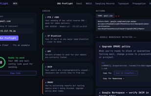 DMARC aggregate report analyzer — paste raw XML from your rua= email, get a visual summary showing sending sources, DKIM/SPF pass/fail per IP, spoofing risk detection, and policy upgrade recommendations.
