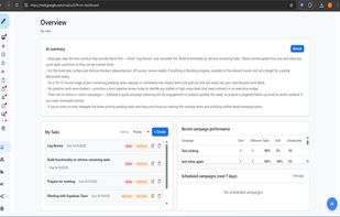 Overview page lets you get quick updates without searching through inbox.