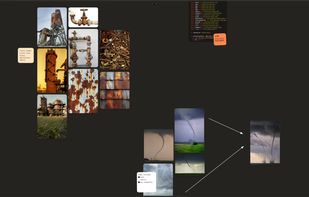 This is the cubbies workspace. It's a very simple canvas area where you can make mood boards or annotate images using sticky notes and lines/arrows. There is other stuff too like the cluster button which easily allows you to separate a group of images based off visual similarity.