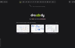 Start drawing on a blank whiteboard or explore example boards for inspiration. https://drawdy.io