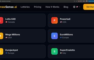 Main lottery selection page (the 6 lottery flags grid)