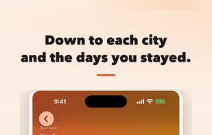 Each city and the exact dates you stayed, recorded without any check-ins.