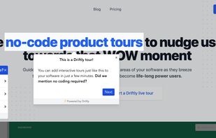 Our driftly.app homepage with a guided tour and checklist example!