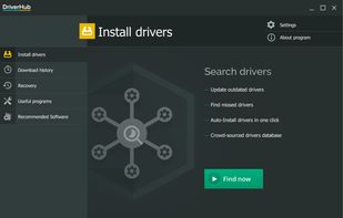 General DriverHub menu