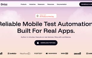 Drizz homepage — AI-powered mobile test automation trusted by teams by across sectors . Author tests in minutes, execute on real devices, ship with confidence.