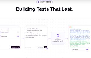 How Drizz works: Connect  your app, write test steps in plain English, watch real-time AI execution on real devices, and get detailed reports. No coding required.