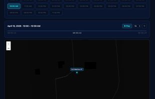 Historical detection review by date and time with active replay