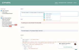 place your cursor in the curly braces to write your Liquid