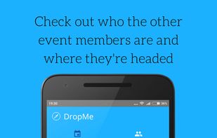 Shows event info, and other event members and the roles they have chosen (Dropper or Passenger). You can chat with them as well.
