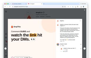 The result — an Instagram comment triggering the DM, or the DM landing. Shows the actual outcome.