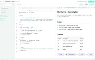 In-browser editor: change files and see the rendered page side by side, then publish a new version.