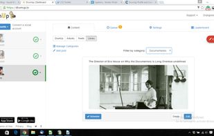 Content library with categories