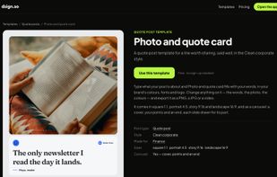 A template page: preview it in an example brand, then use it with yours