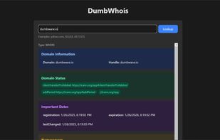 DumbWhois screenshot 1