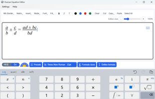 Simple and fast formula editing interface