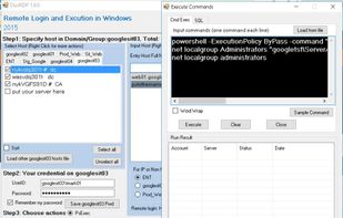 Execute commands in selected servers and return results