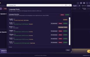 The Free plan works offline in 30 languages