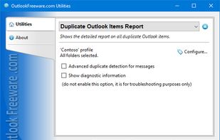 Duplicate Outlook Items Report screenshot 1
