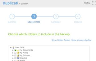 Duplicati screenshot 3
